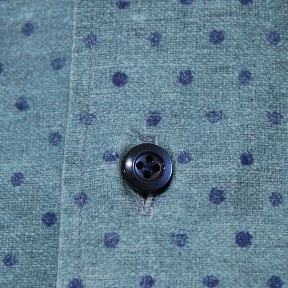Emanuel Berg NWT Byron Casual Button Down Shirt Size 43 17 L/XL Blue Polka Dots